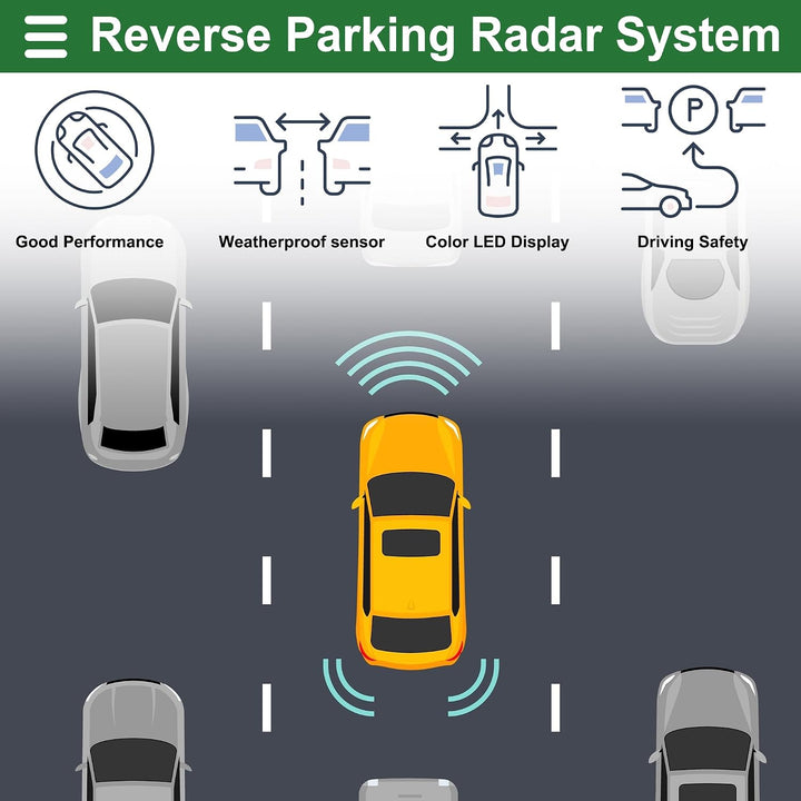Black Reverse Parking Sensor Kit, 2 Sensors and Buzzer — view 2