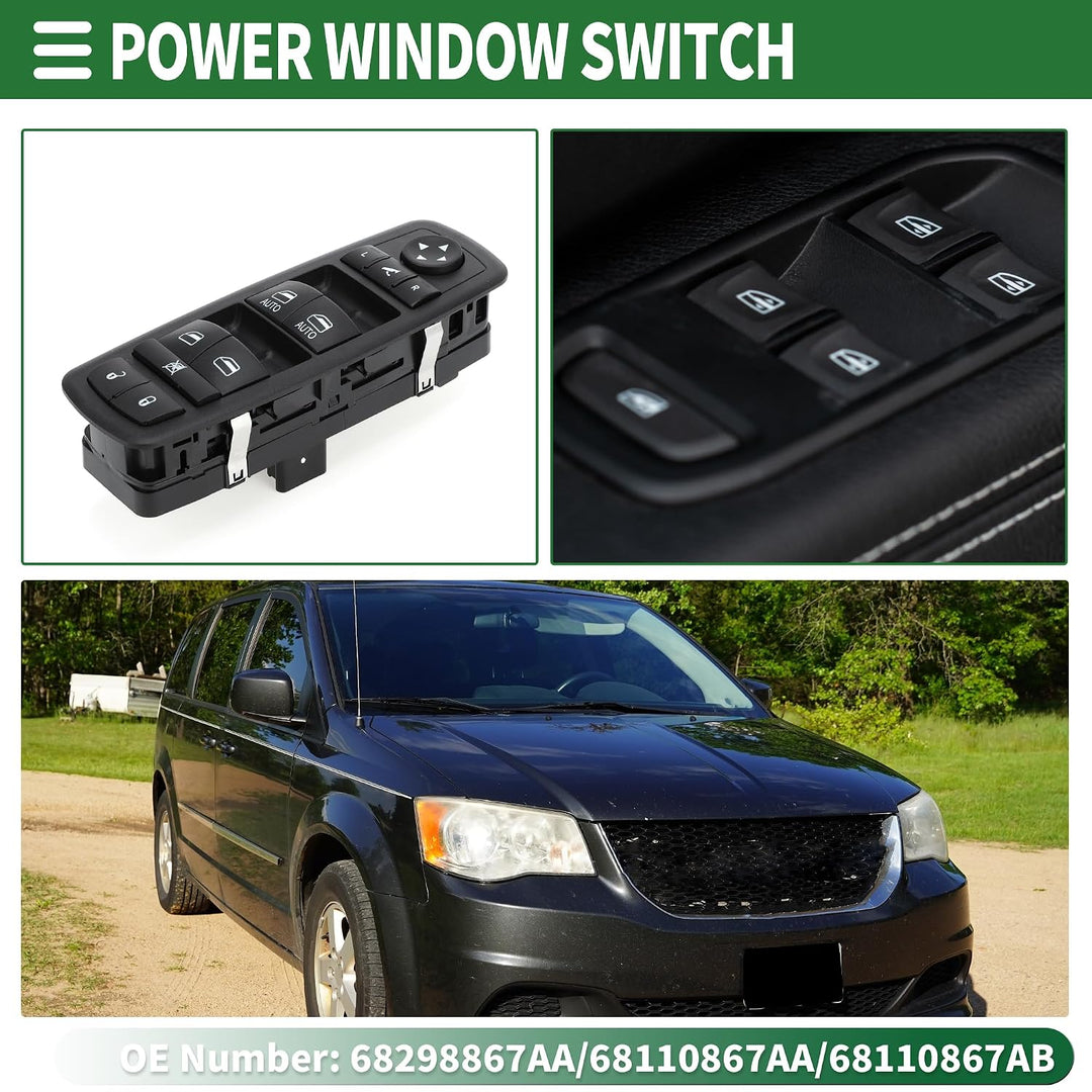 Power Window and Mirror Switch for Ram, 68298867AA/68110867AA — view 2