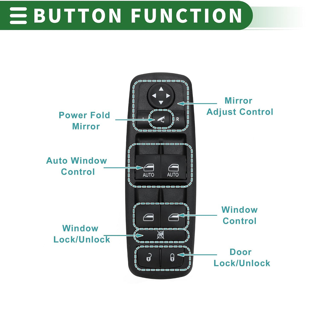 Power Window and Mirror Switch for Ram, 68298867AA/68110867AA — view 3