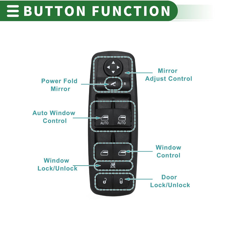 Power Window and Mirror Switch for Ram, 68298867AA/68110867AA — view 3