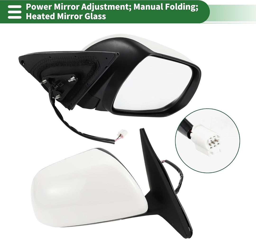 White Right Power Door Mirror for Toyota Highlander 2008–2013 — view 2