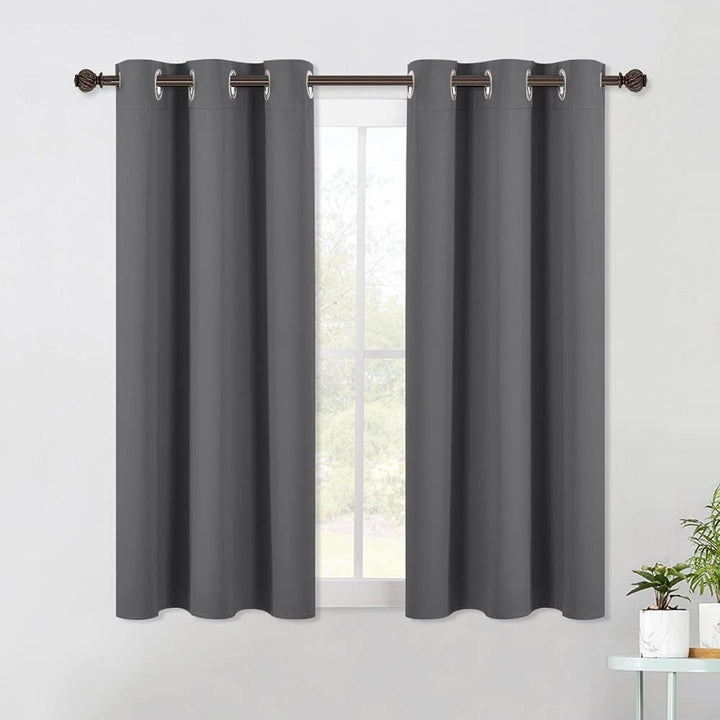 Gray Grommet Blackout Curtains, 42 x 54 Inches, 2 Panels