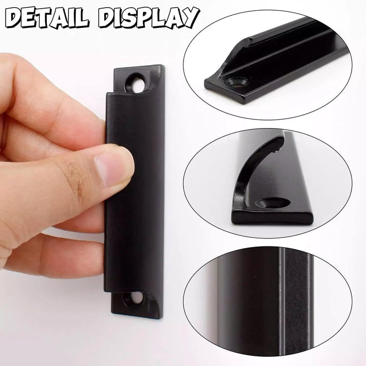 Black curved aluminum door pull handles, two-piece set, view 5