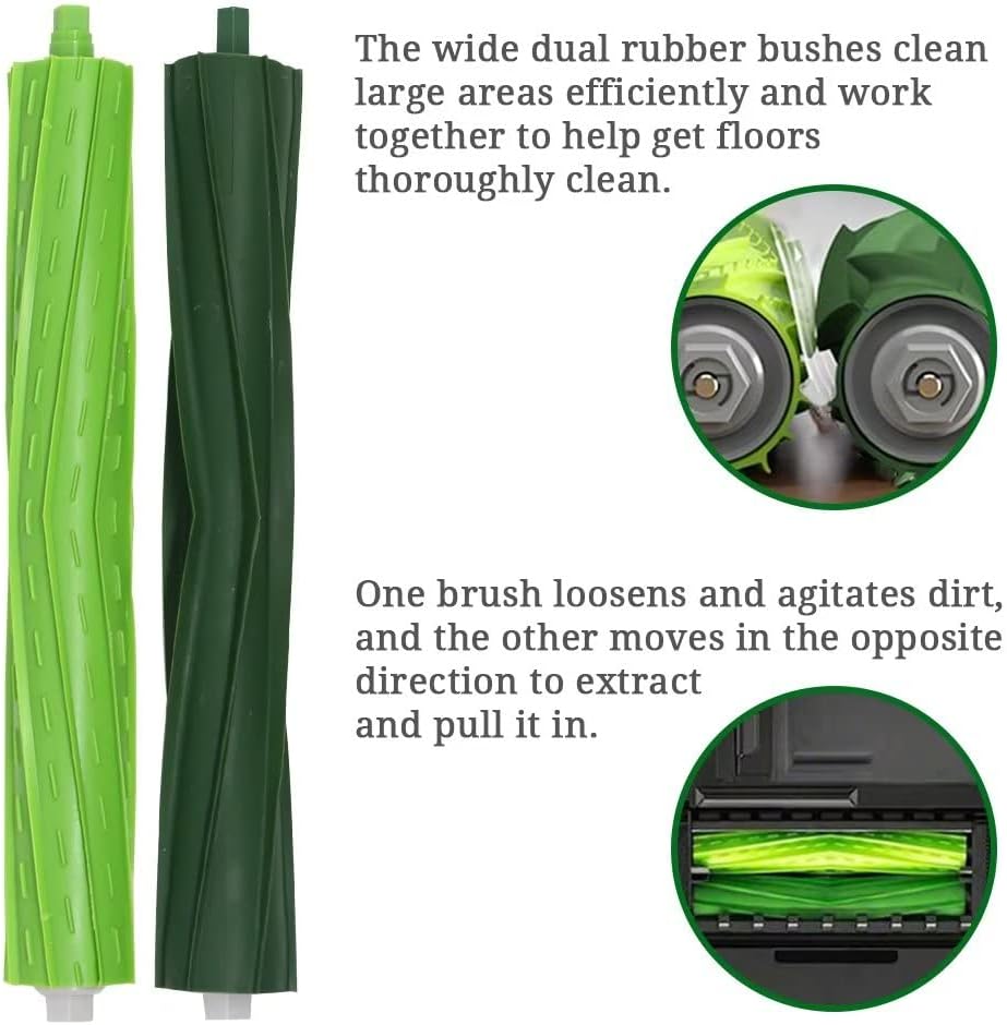 Two pairs of S9 robot vacuum rubber roller brushes, view 3