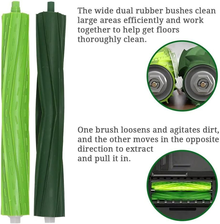 Two pairs of S9 robot vacuum rubber roller brushes, view 3