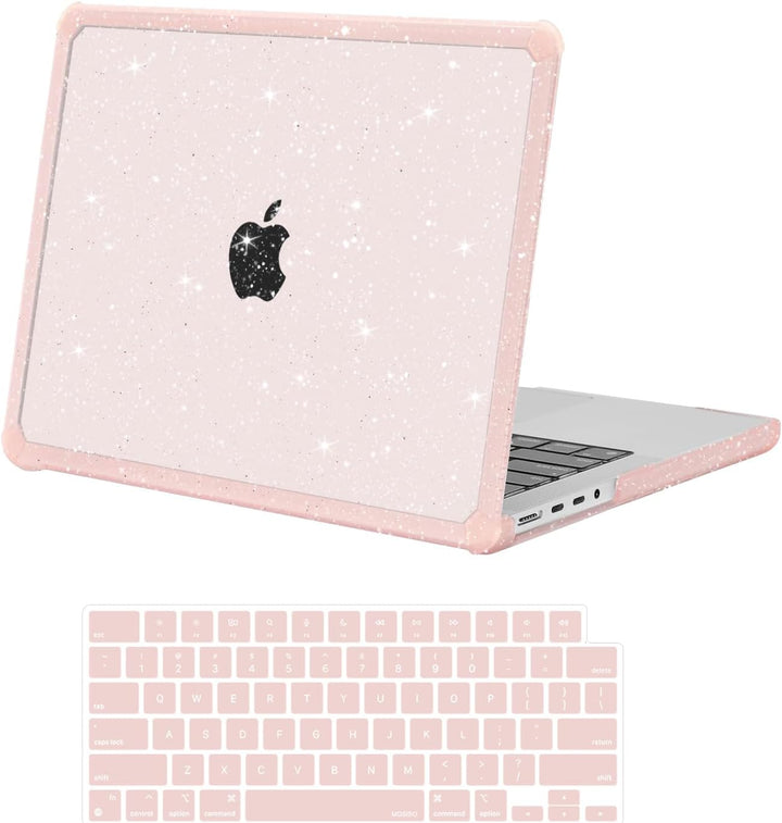 Pink Glitter TPU-Bumper Case and Keyboard Cover for 14-Inch Pro, view 1