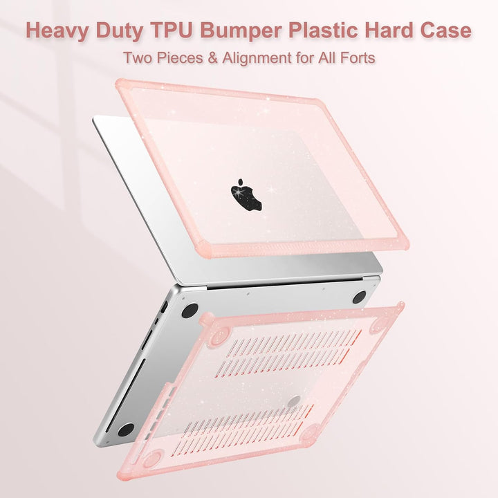 Pink Glitter TPU-Bumper Case and Keyboard Cover for 14-Inch Pro, view 3