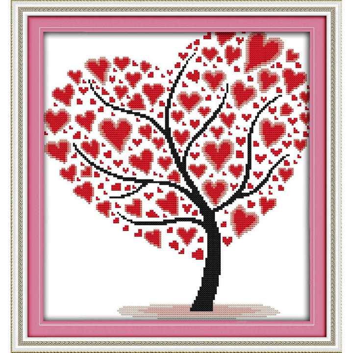 Love Tree Stamped Cross-Stitch Kit, 11-Count, 16.5 x 17.3 in - Just Closeouts Canada Inc.X00335DL9H