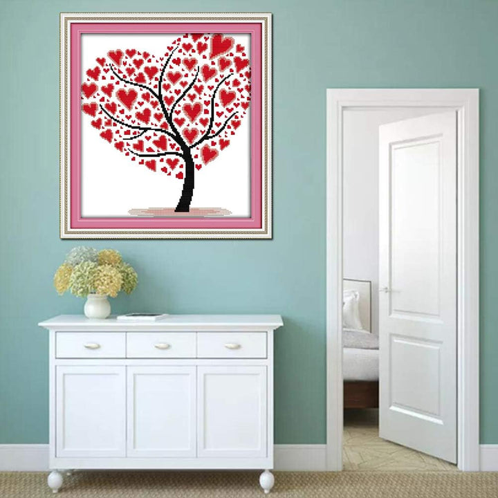 Love Tree Stamped Cross-Stitch Kit, 11-Count, 16.5 x 17.3 in - Just Closeouts Canada Inc.X00335DL9H