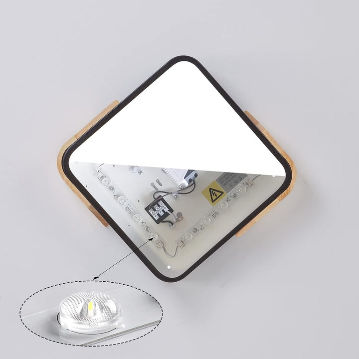 LuFun Flush Mount Ceiling Light, Led Ceiling Light 24W Black, Luminaire Plafonnier, Modern Ceiling Light, Wood Ceiling Lights for Bedroom Kitchen Living Room Hallway, 30 * 30 * 5CM, Cool White, 6500K - Just Closeouts Canada Inc.