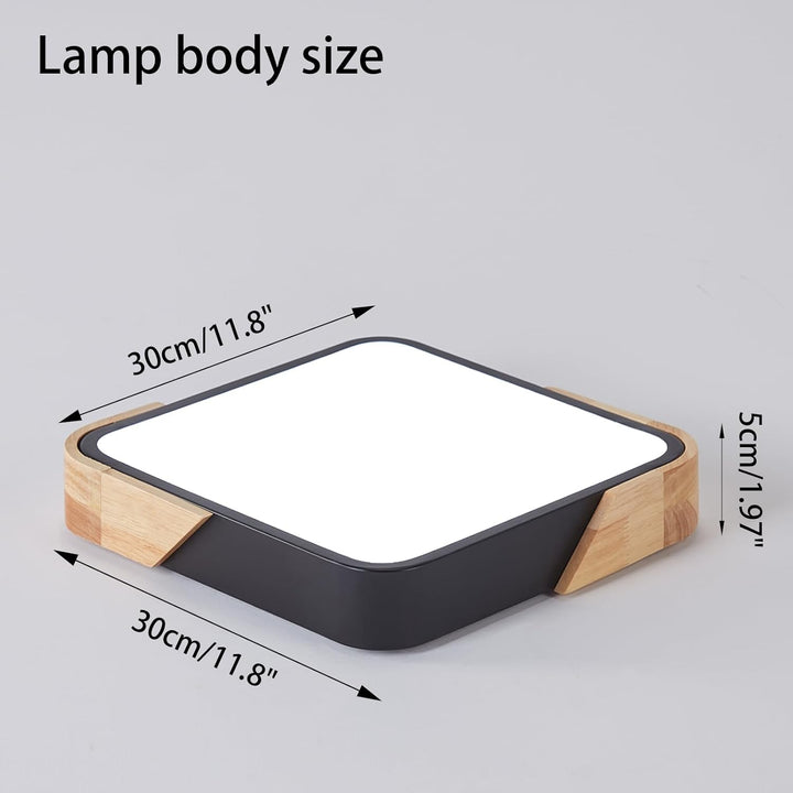 LuFun Flush Mount Ceiling Light, Led Ceiling Light 24W Black, Luminaire Plafonnier, Modern Ceiling Light, Wood Ceiling Lights for Bedroom Kitchen Living Room Hallway, 30 * 30 * 5CM, Cool White, 6500K - Just Closeouts Canada Inc.