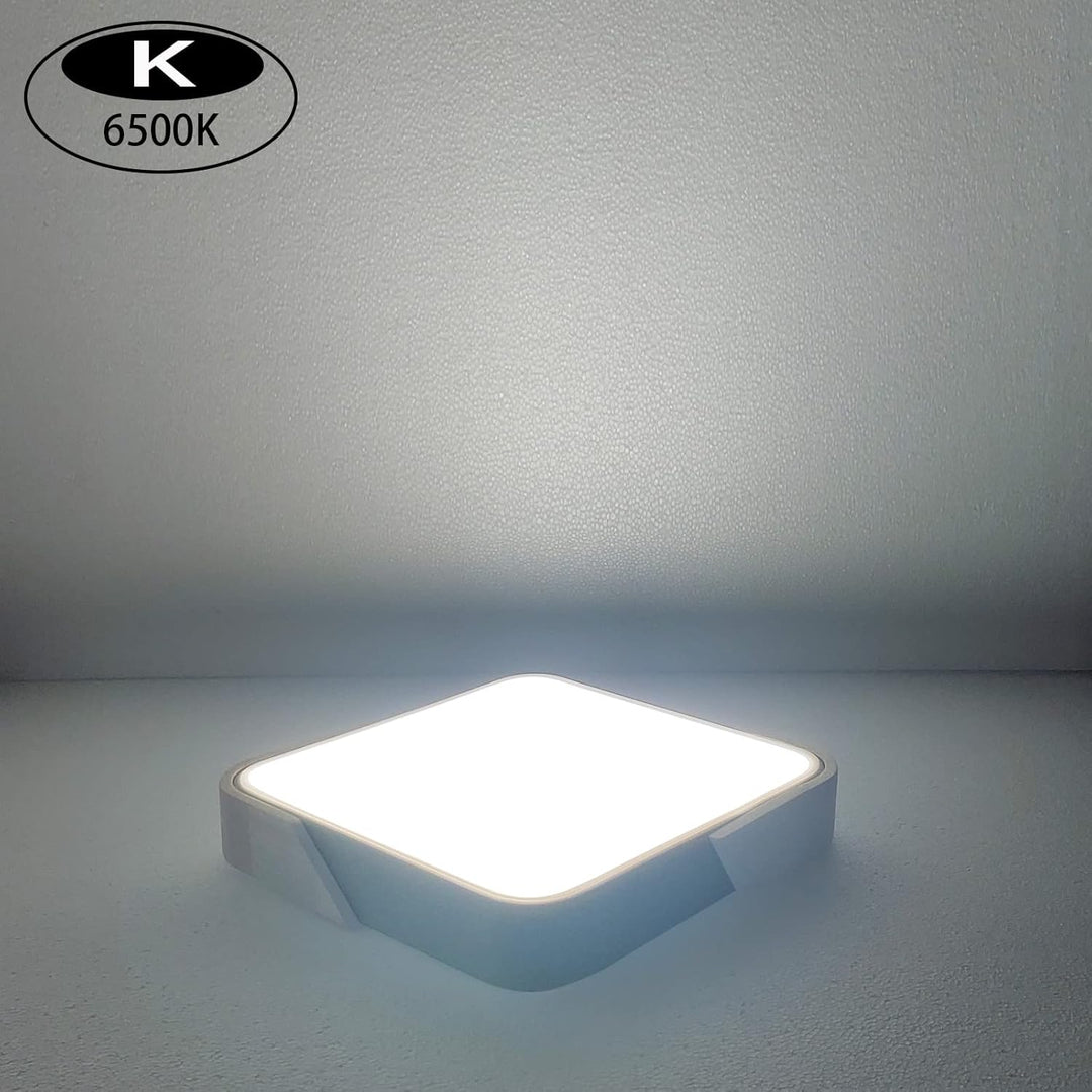 LuFun Flush Mount Ceiling Light, Led Ceiling Light 24W Black, Luminaire Plafonnier, Modern Ceiling Light, Wood Ceiling Lights for Bedroom Kitchen Living Room Hallway, 30 * 30 * 5CM, Cool White, 6500K - Just Closeouts Canada Inc.