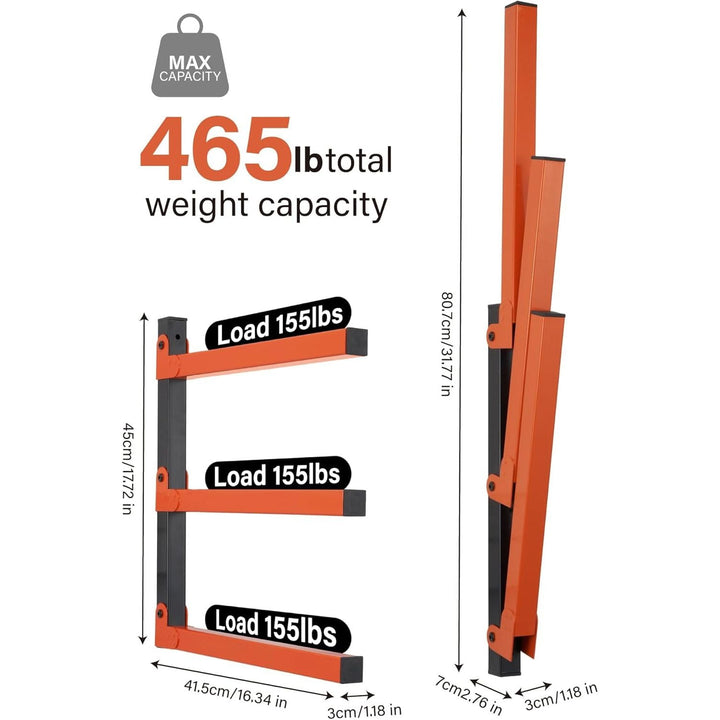 Lumber Storage Rack and Garage Wood Organizer, Lumber Rack Wall Mount, Heavy Duty Wood Storage Racks, Orange Lumber Metal Racks for Indoor and Outdoor - 2 Pack - Just Closeouts Canada Inc.B0FG2B5HN9