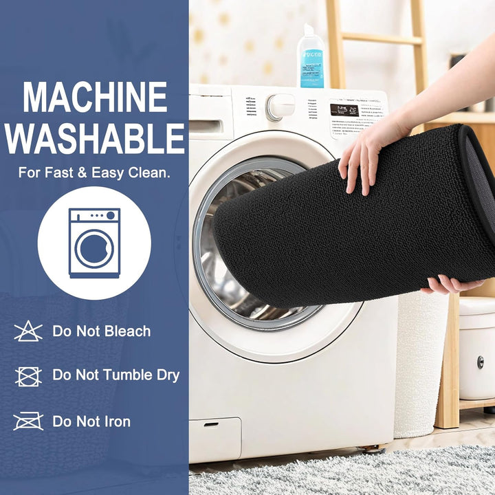 Luxury Memory Foam Bath Mat, Extra Soft Absorbent Bathroom Mats, Quick Dry Bathroom Rugs, Non - Slip, Machine Washable Bath Mats for Bathroom Floor, Tub and Shower, 24x36, Black - Just Closeouts Canada Inc.