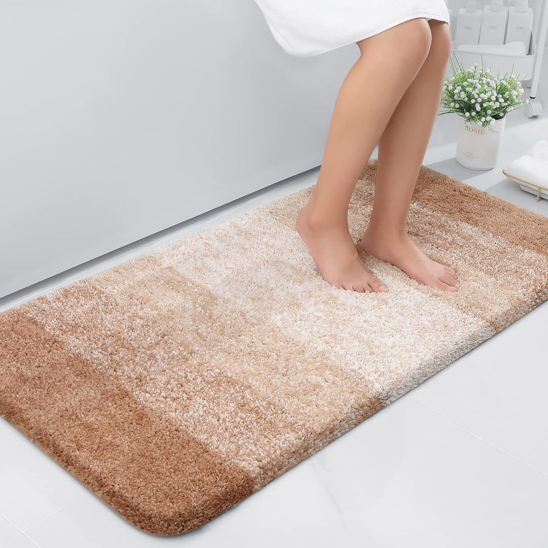 Luxury Microfiber Bath Mat, Extra Soft and Absorbent Bathroom Mat, Non - Slip Plush Shaggy Bathroom Rug, Machine Wash Dry, Bath Rugs for Bathroom Floor, Tub and Shower, 24x47, Beige - Just Closeouts Canada Inc.