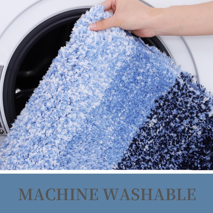 Luxury Microfiber Bath Mat, Extra Soft and Absorbent Bathroom Mat, Non - Slip Plush Shaggy Bathroom Rug, Machine Wash Dry, Bath Rugs for Bathroom Floor, Tub and Shower, 16x24, Navy - Just Closeouts Canada Inc.