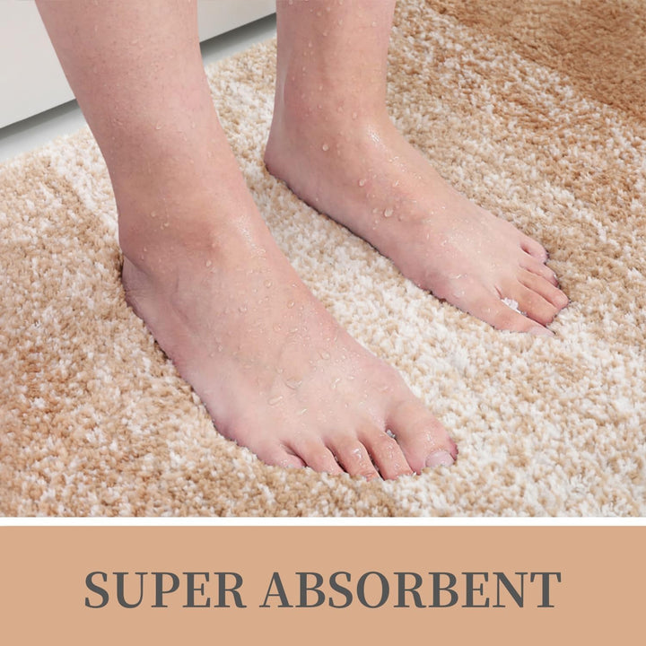 Luxury Microfiber Bath Mat, Extra Soft and Absorbent Bathroom Mat, Non - Slip Plush Shaggy Bathroom Rug, Machine Wash Dry, Bath Rugs for Bathroom Floor, Tub and Shower, 24x47, Beige - Just Closeouts Canada Inc.