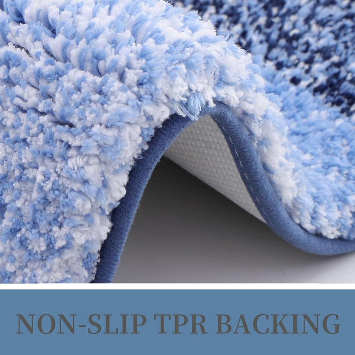 Luxury Microfiber Bath Mat, Extra Soft and Absorbent Bathroom Mat, Non - Slip Plush Shaggy Bathroom Rug, Machine Wash Dry, Bath Rugs for Bathroom Floor, Tub and Shower, 16x24, Navy - Just Closeouts Canada Inc.