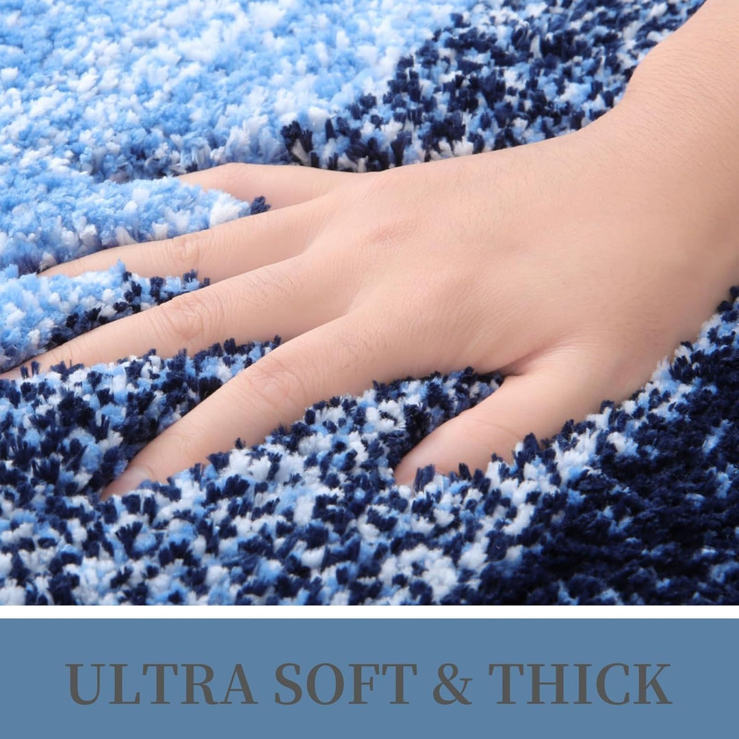 Luxury Microfiber Bath Mat, Extra Soft and Absorbent Bathroom Mat, Non - Slip Plush Shaggy Bathroom Rug, Machine Wash Dry, Bath Rugs for Bathroom Floor, Tub and Shower, 16x24, Navy - Just Closeouts Canada Inc.