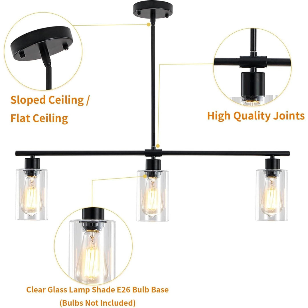 LXWNYY Kitchen Island Lighting, 3 - Light Modern Chandelier Ceiling Light Pendant Lights Kitchen Island Linear Chandelier Hanging Light Fixture for Dining Room Bedroom Living Room - Just Closeouts Canada Inc.