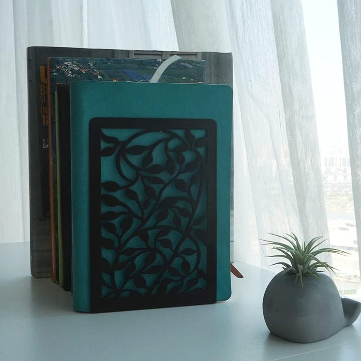 Lycnkok Bookends for Shelves Book Ends Holders Stoppers Supports Metal, for Office Home Decorative, Tree/Leaf/Bird Design, 3 Pair Black, Bookmark Included - Just Closeouts Canada Inc.