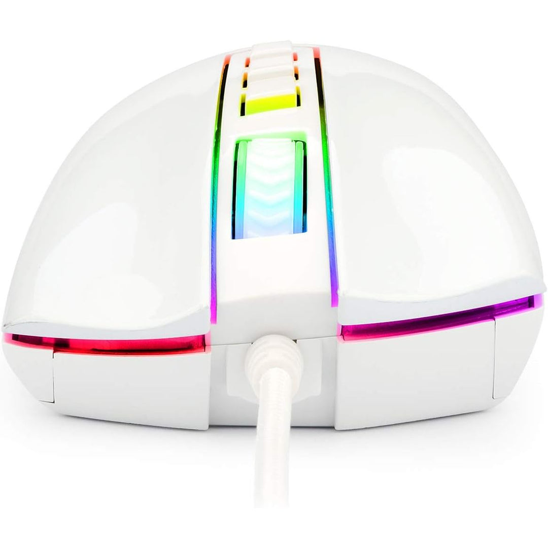 M711 Cobra RGB Gaming Mouse White Version, 10,000 DPI Wired Optical Mouse with High Precision Inputs, 7 Programmable Buttons and 16.8 Million Customized Breathing Backlight for PC/Laptop - Just Closeouts Canada Inc.