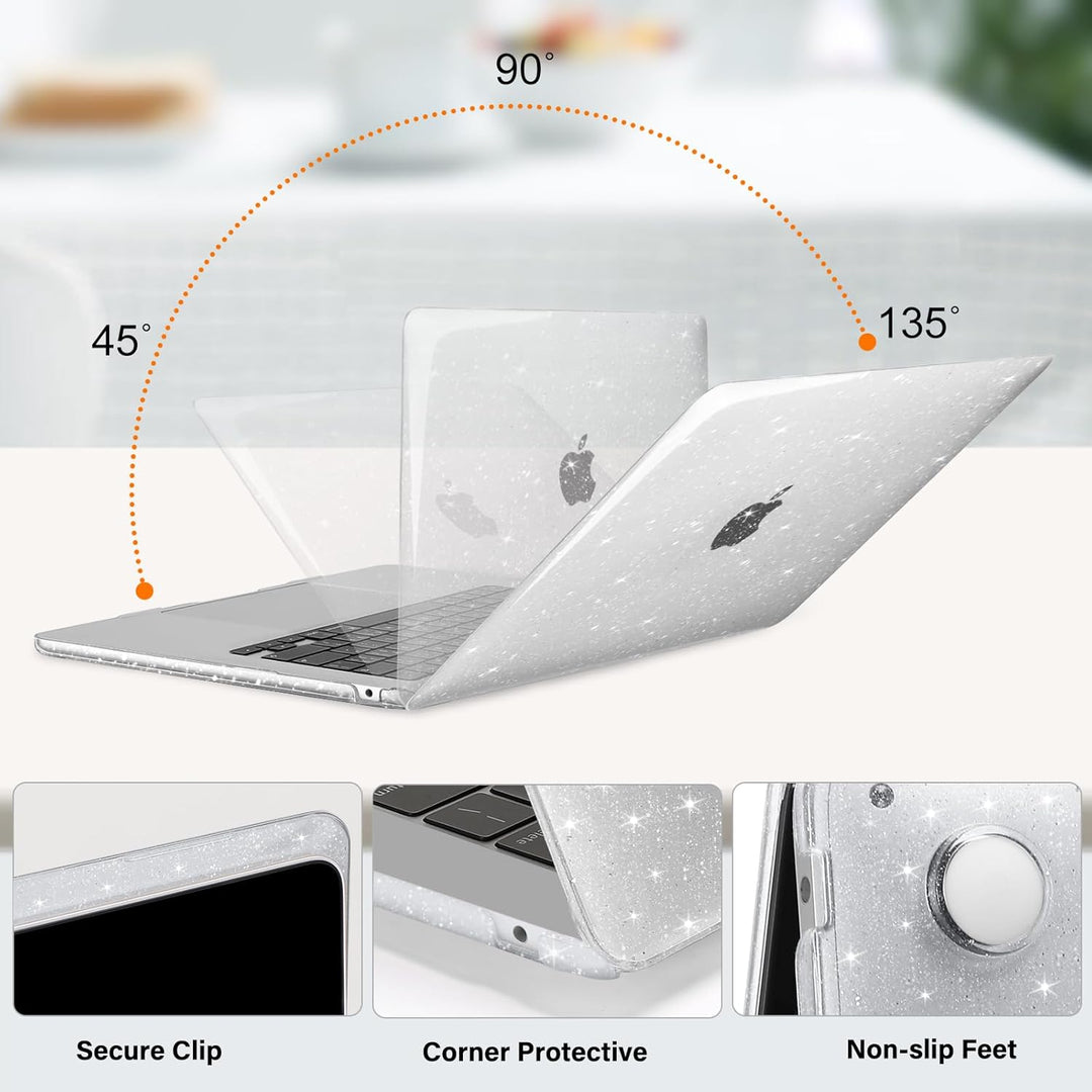 MacBook Air 15-inch Glitter Hard Shell Case Kit, Transparent - Just Closeouts Canada Inc.