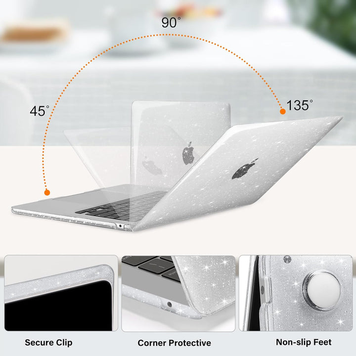 MacBook Air 15-inch Glitter Hard Shell Case Kit, Transparent - Just Closeouts Canada Inc.
