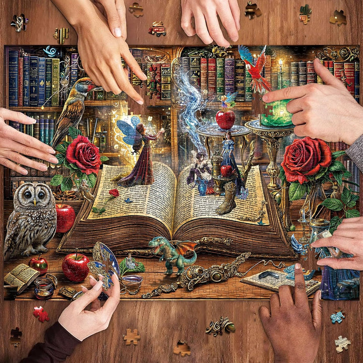 Magic Book Jigsaw Puzzles, 1000 Piece Puzzle for Adults, Family Puzzles Game, Fun Relaxing Challenging, Interlock Perfectly No Dust, Home Wall Decor, Gift for Valentine Friends Parents - Just Closeouts Canada Inc.X004IHR9MT