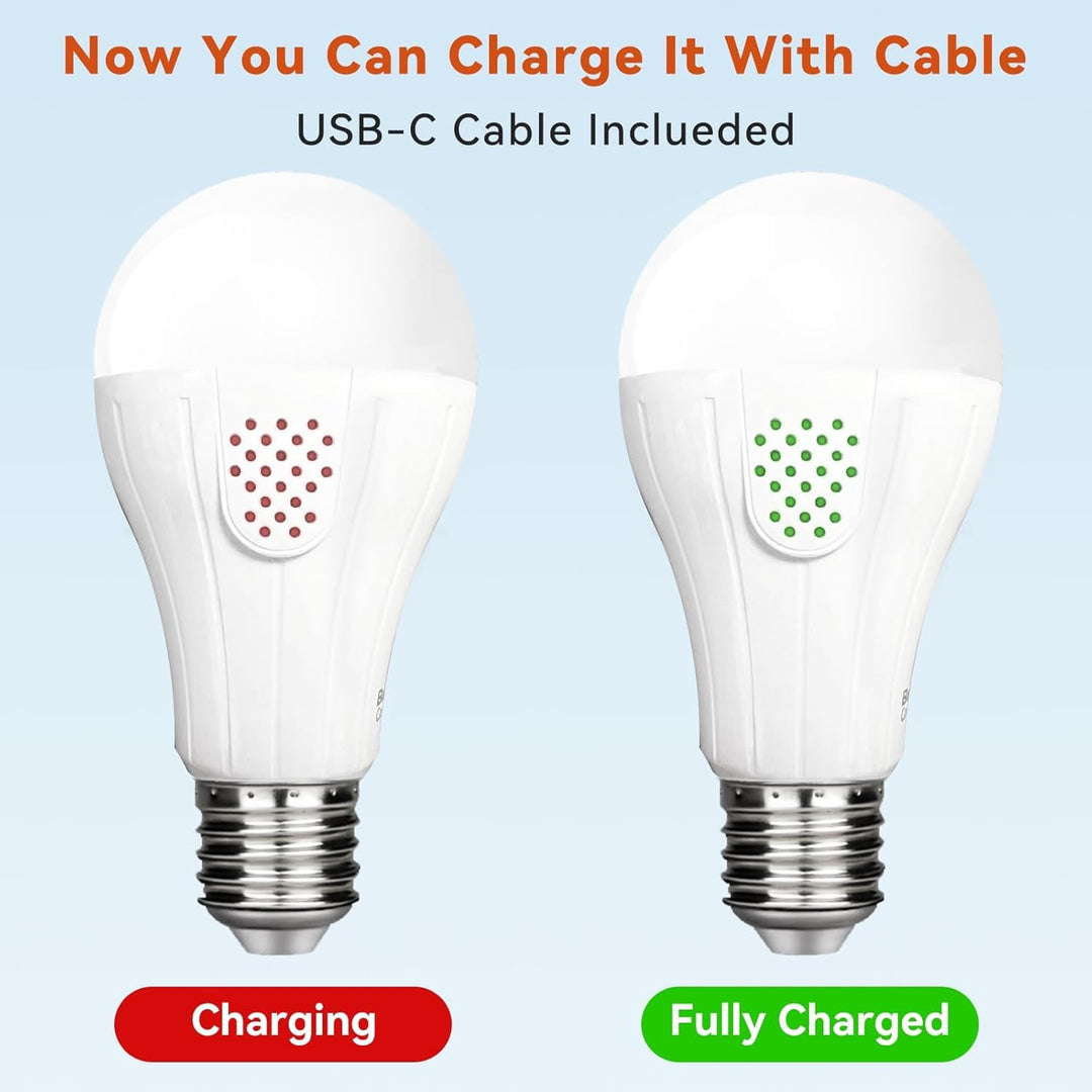 MagicGlow Rechargeable Light Bulbs with Remote, 3 Color Shift + Dimmable Battery Powered Light Bulbs, USB Rechargeable, A19 E26 Emergency Light Bulbs, 15W, Up to 24 Hours - Just Closeouts Canada Inc.X003Z64PXP