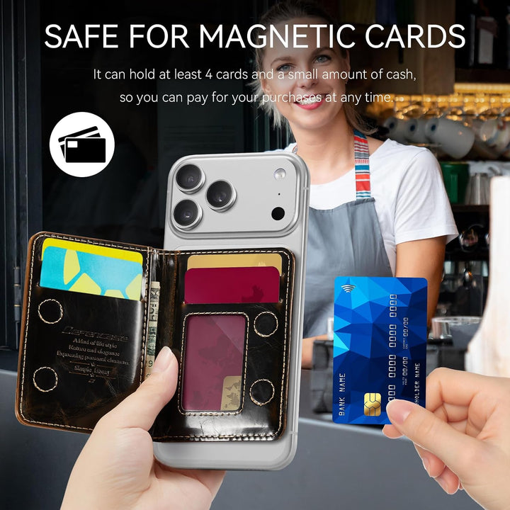 Magnetic Card Wallet with Stand for MagSafe – Coffee - Just Closeouts Canada Inc.