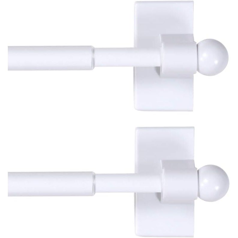 Magnetic Curtain Rods, White, 16–28 in, 2-Pack - Just Closeouts Canada Inc.