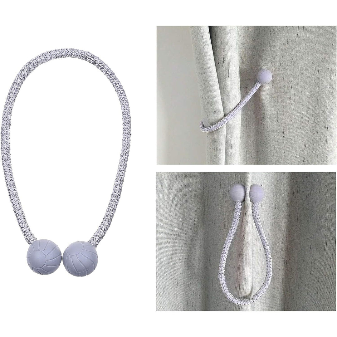 Magnetic Curtain Tiebacks – Grey, 45 cm, 2 Pack - Just Closeouts Canada Inc.