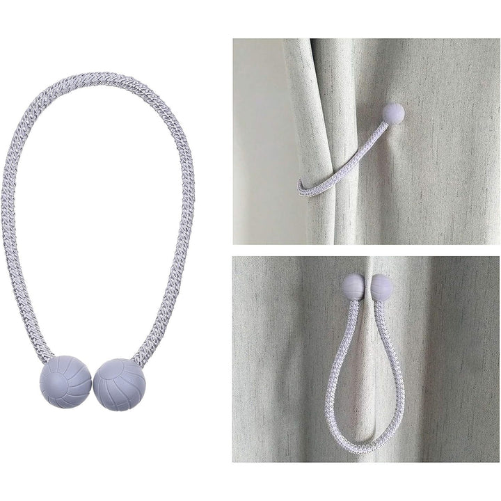 Magnetic Curtain Tiebacks – Grey, 45 cm, 2 Pack - Just Closeouts Canada Inc.