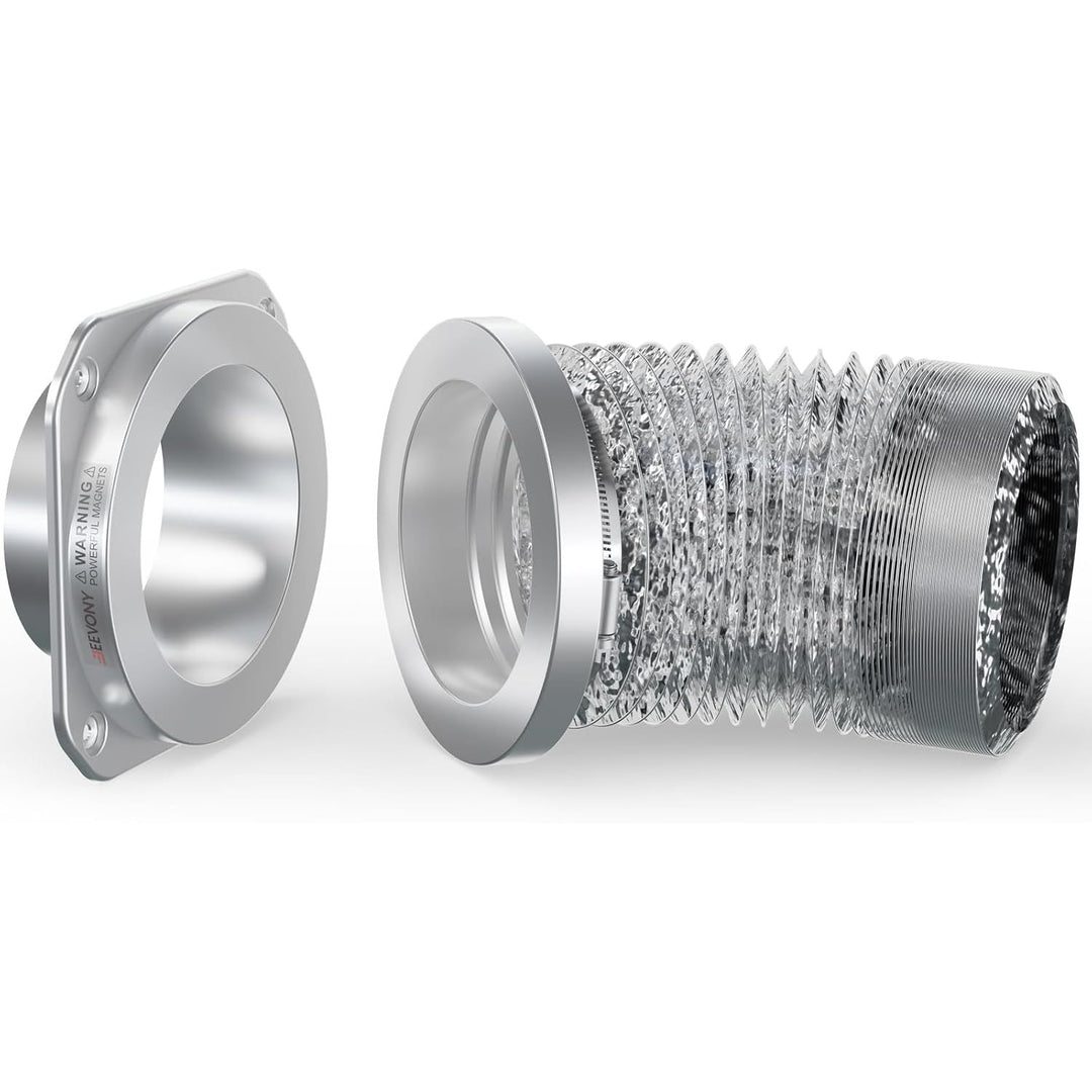 Magnetic Dryer Vent Coupling DV180 Airtight Seal Dryer Vent Connector Kit Easy to Clean Quick Connector Including a 2.6ft 4" Duct and two Clamps Large - Just Closeouts Canada Inc.