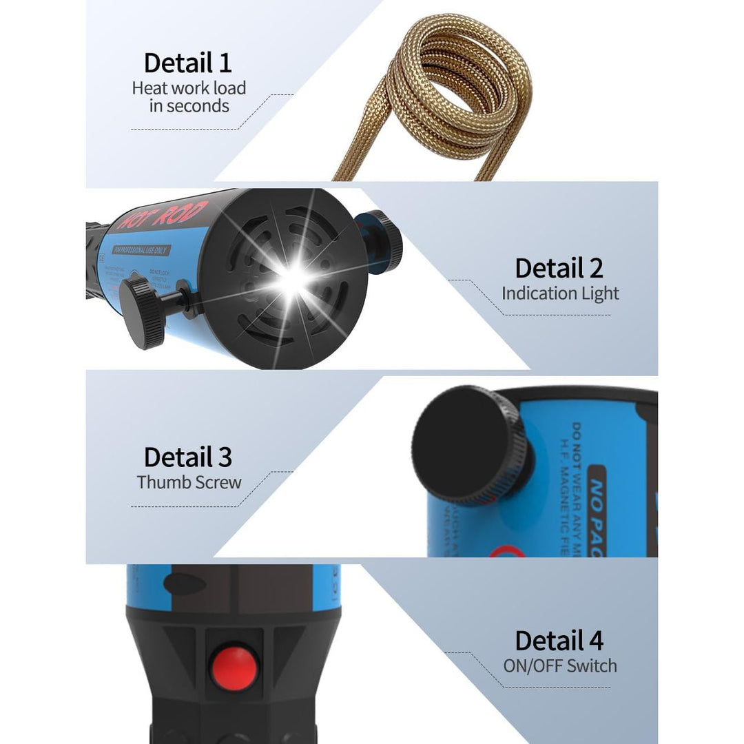 Magnetic Induction Heater Tool - 110V 1200W Without Flames Induction Heater Kit, Hand - held Bolt Remover, Hot Rod - Just Closeouts Canada Inc.