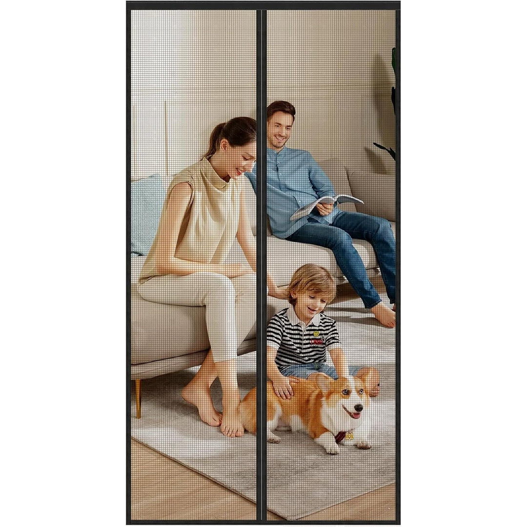 Magnetic Screen Door 36"W x 82"H, Fits Door Size to 34"W x 80"H, Heavy Duty Fiberglass Moustiquaire Magnétique, Screen Mesh with Automatic Block Closure, Walk Through Easily for Kids Pets - Just Closeouts Canada Inc.