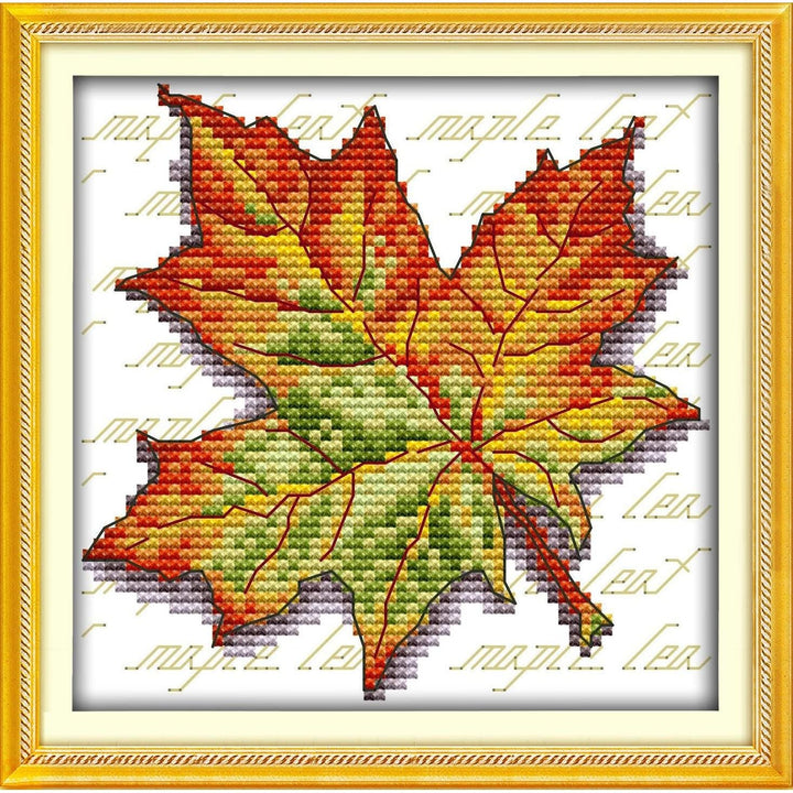 Maple Leaf Stamped Cross-Stitch Kit, 11-Count, 7.9 x 7.9 in - Just Closeouts Canada Inc.X003XOK4AR