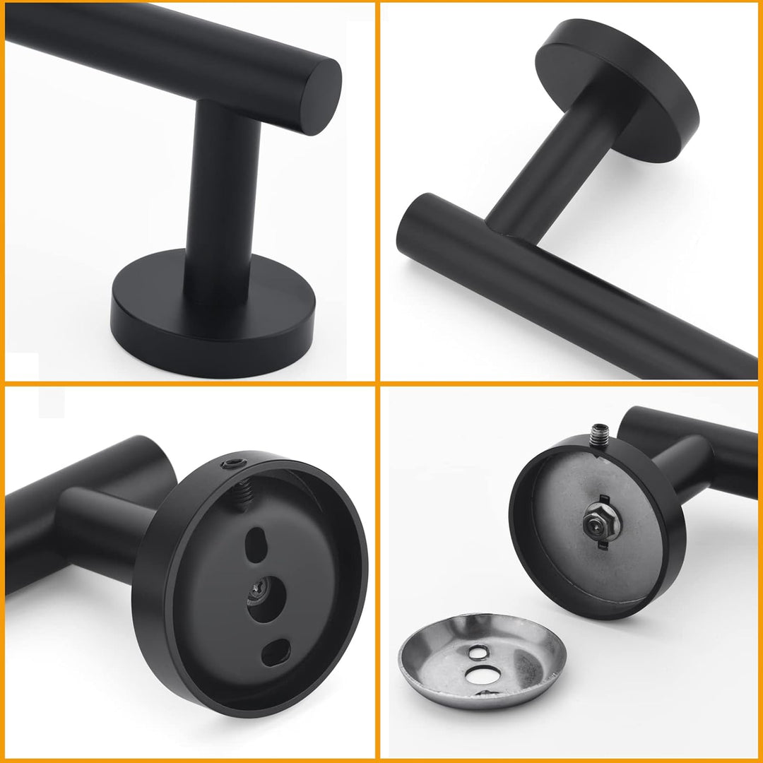 Matte Black Bath Hand Towel Bar Single Bars Towel Rack Rod Classic Wall Mounted Stainless Steel Bathroom Towel Bar Toilet Kitchen Towel Shelf Single Layer, 9inch - Just Closeouts Canada Inc.