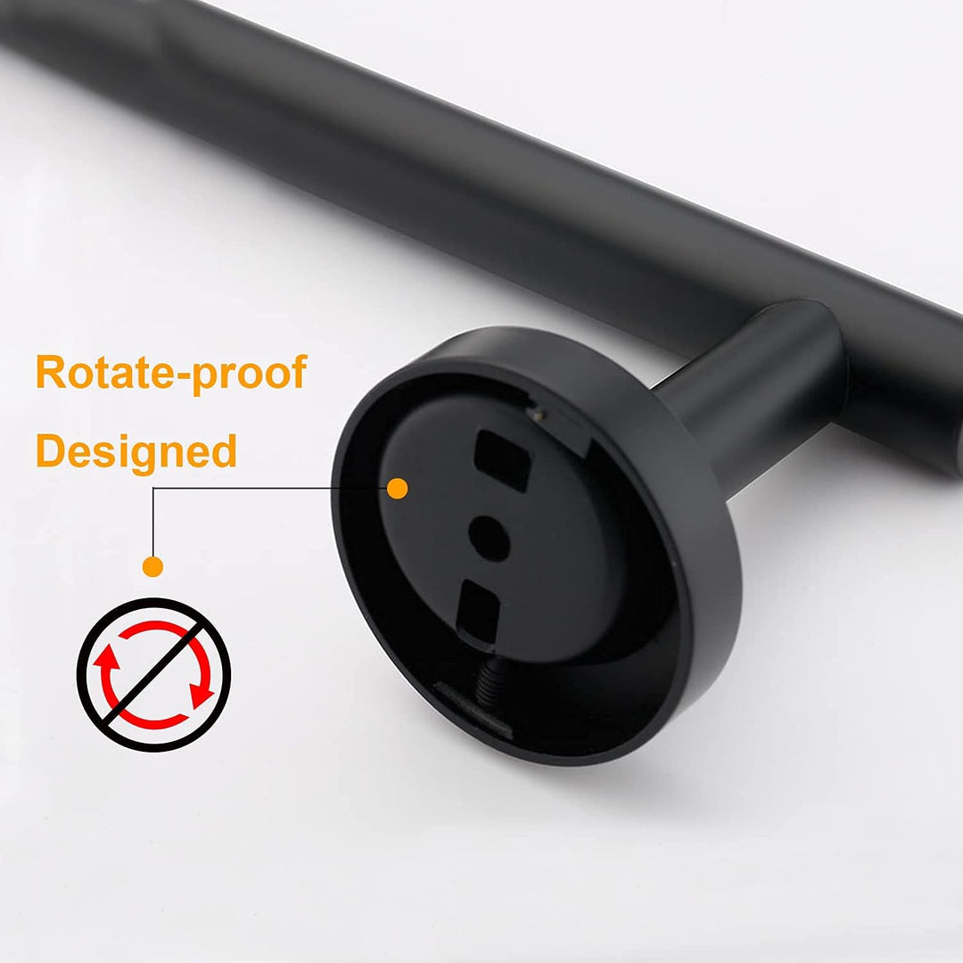 Matte Black Bath Hand Towel Bar Single Bars Towel Rack Rod Classic Wall Mounted Stainless Steel Bathroom Towel Bar Toilet Kitchen Towel Shelf Single Layer, 9inch - Just Closeouts Canada Inc.