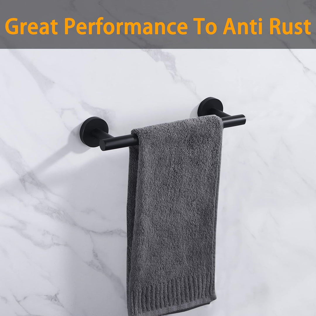 Matte Black Bath Hand Towel Bar Single Bars Towel Rack Rod Classic Wall Mounted Stainless Steel Bathroom Towel Bar Toilet Kitchen Towel Shelf Single Layer, 9inch - Just Closeouts Canada Inc.