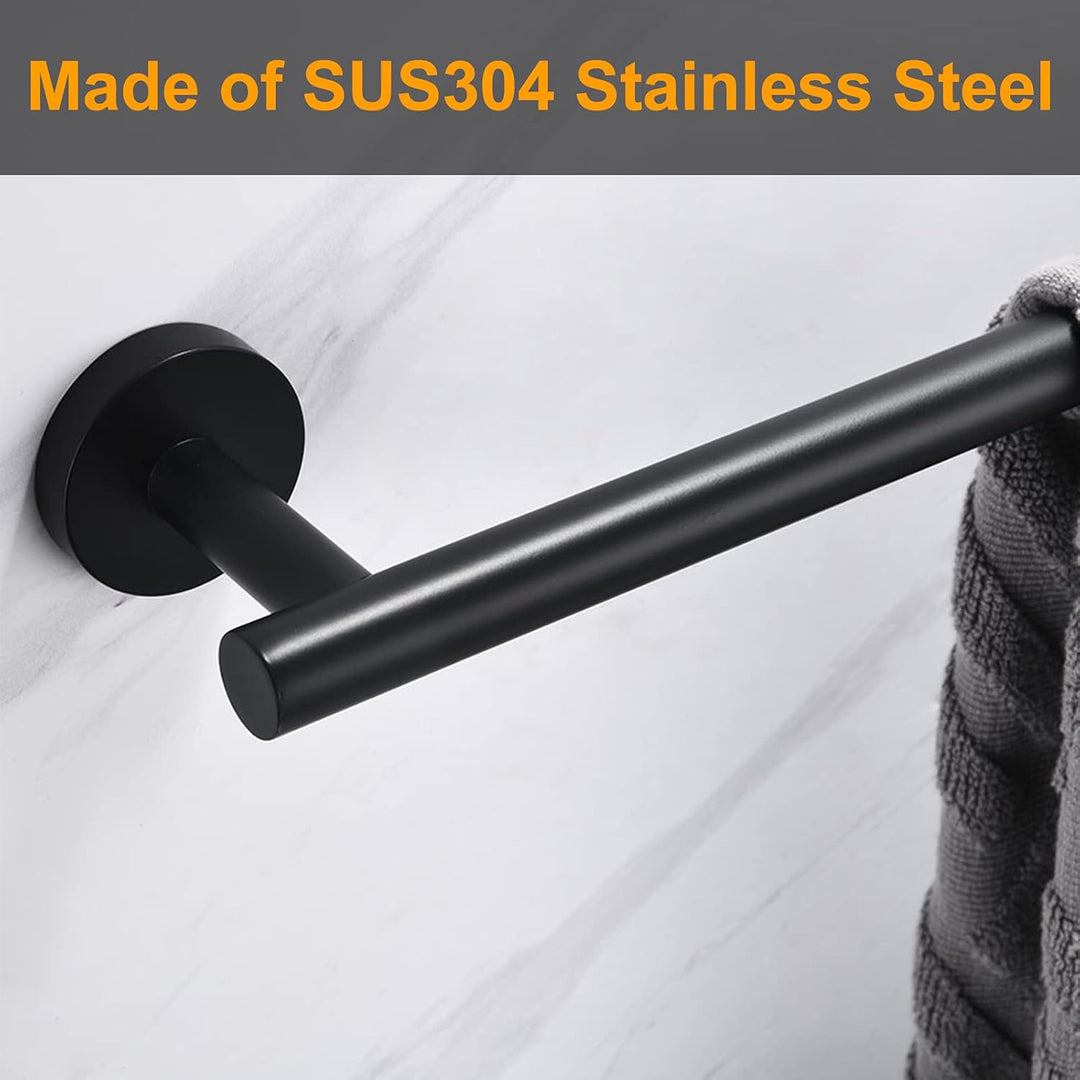 Matte Black Bath Hand Towel Bar Single Bars Towel Rack Rod Classic Wall Mounted Stainless Steel Bathroom Towel Bar Toilet Kitchen Towel Shelf Single Layer, 9inch - Just Closeouts Canada Inc.