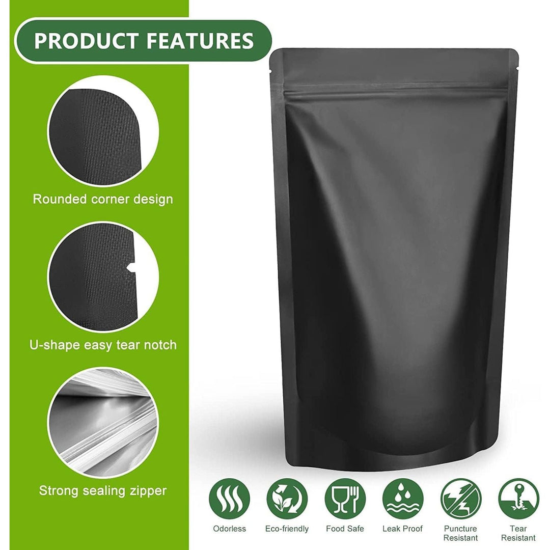 Matte Black Stand-Up Bags, 4 x 6 in, 50-Pack - Just Closeouts Canada Inc.