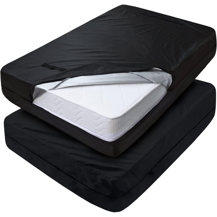 Mattress Bags for Moving Twin 2 Pack, Mattress Storage Bag Waterproof with Strong Handles & Double Zippers, Reusable Mattress Protector, Black - Just Closeouts Canada Inc.