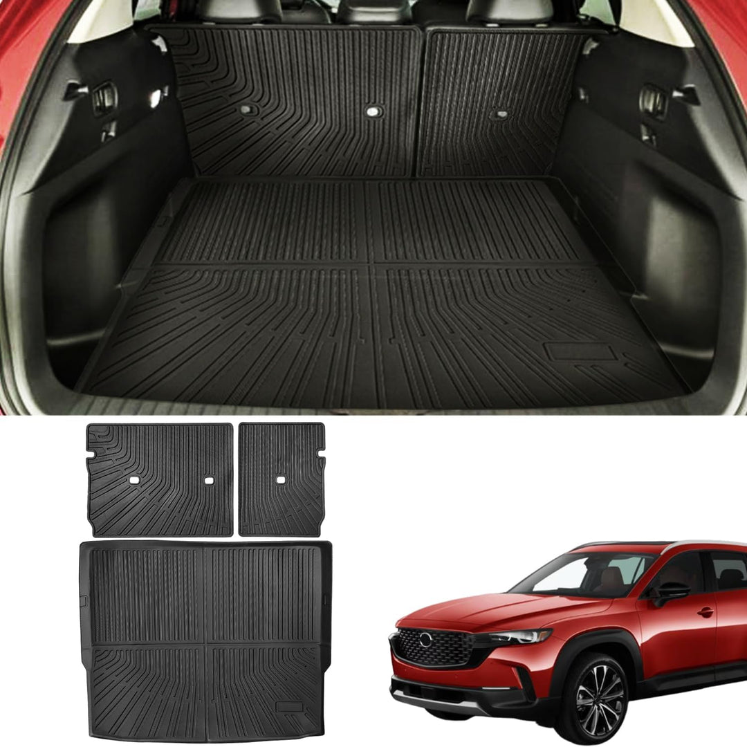 Mazda cx50 Cargo Liner 2025 2024 2023 for Mazda cx-50 Accessories Cargo Mat Seat Backrest 2 in 1 Mat All-Weather TPE Black Trunk Cargo Liner for Mazda CX50 Accessories - Just Closeouts Canada Inc.