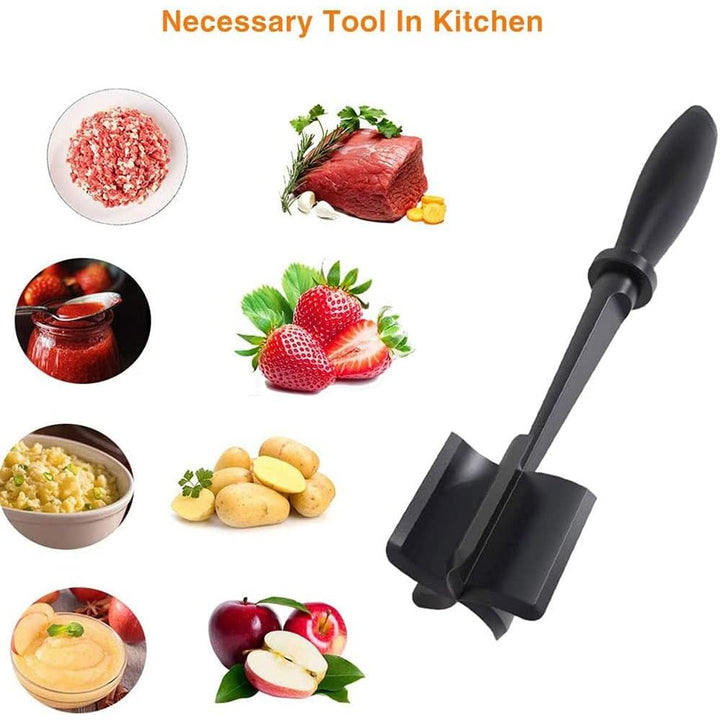Meat Chopper Multifunctional Ground Masher with 5 Curve Blade Nylon Hamburger Utensil Cooking Tool Non - Stick Mix Chopper for Cookware Separator Heat Resistant Chop Stir Potato Ground Beef Turkey - Just Closeouts Canada Inc.