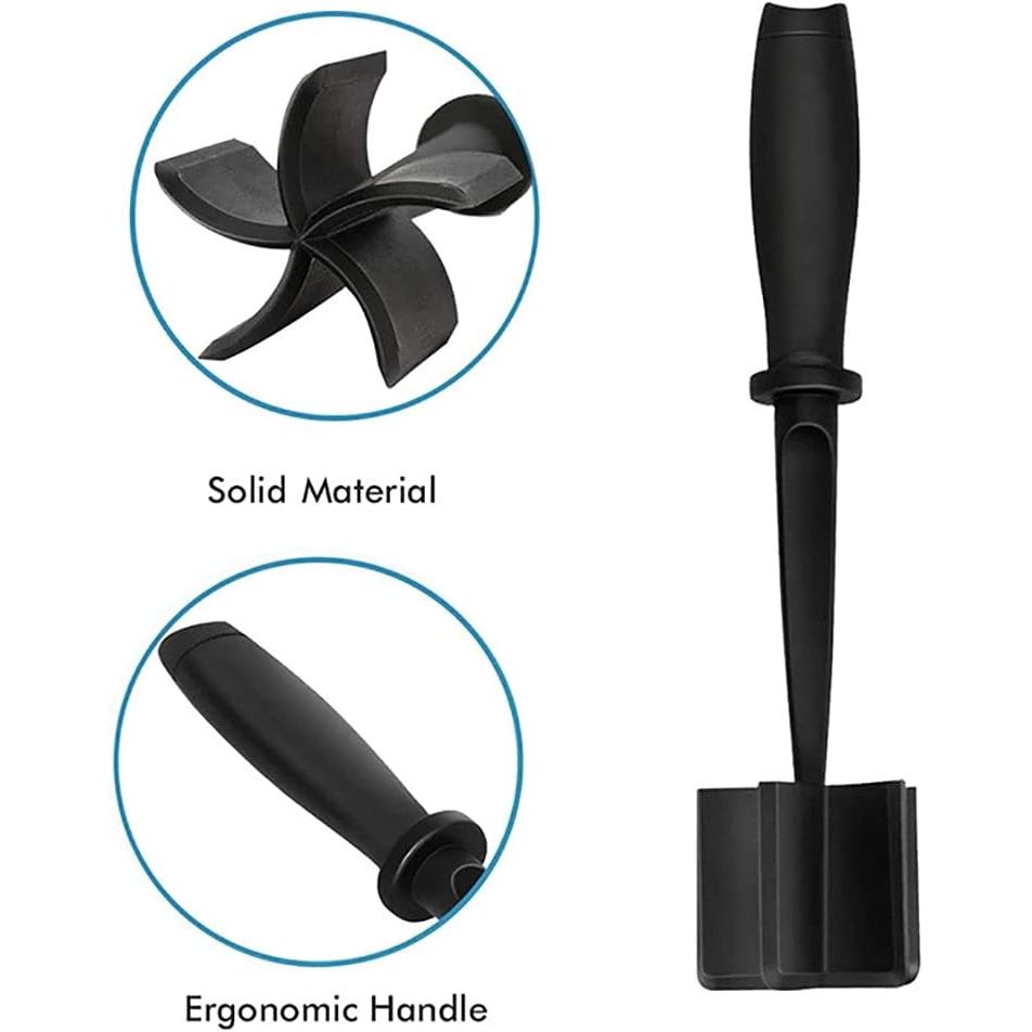 Meat Chopper Multifunctional Ground Masher with 5 Curve Blade Nylon Hamburger Utensil Cooking Tool Non - Stick Mix Chopper for Cookware Separator Heat Resistant Chop Stir Potato Ground Beef Turkey - Just Closeouts Canada Inc.