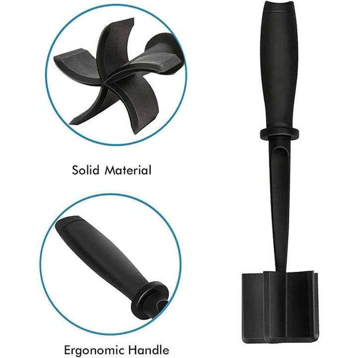 Meat Chopper Multifunctional Ground Masher with 5 Curve Blade Nylon Hamburger Utensil Cooking Tool Non - Stick Mix Chopper for Cookware Separator Heat Resistant Chop Stir Potato Ground Beef Turkey - Just Closeouts Canada Inc.
