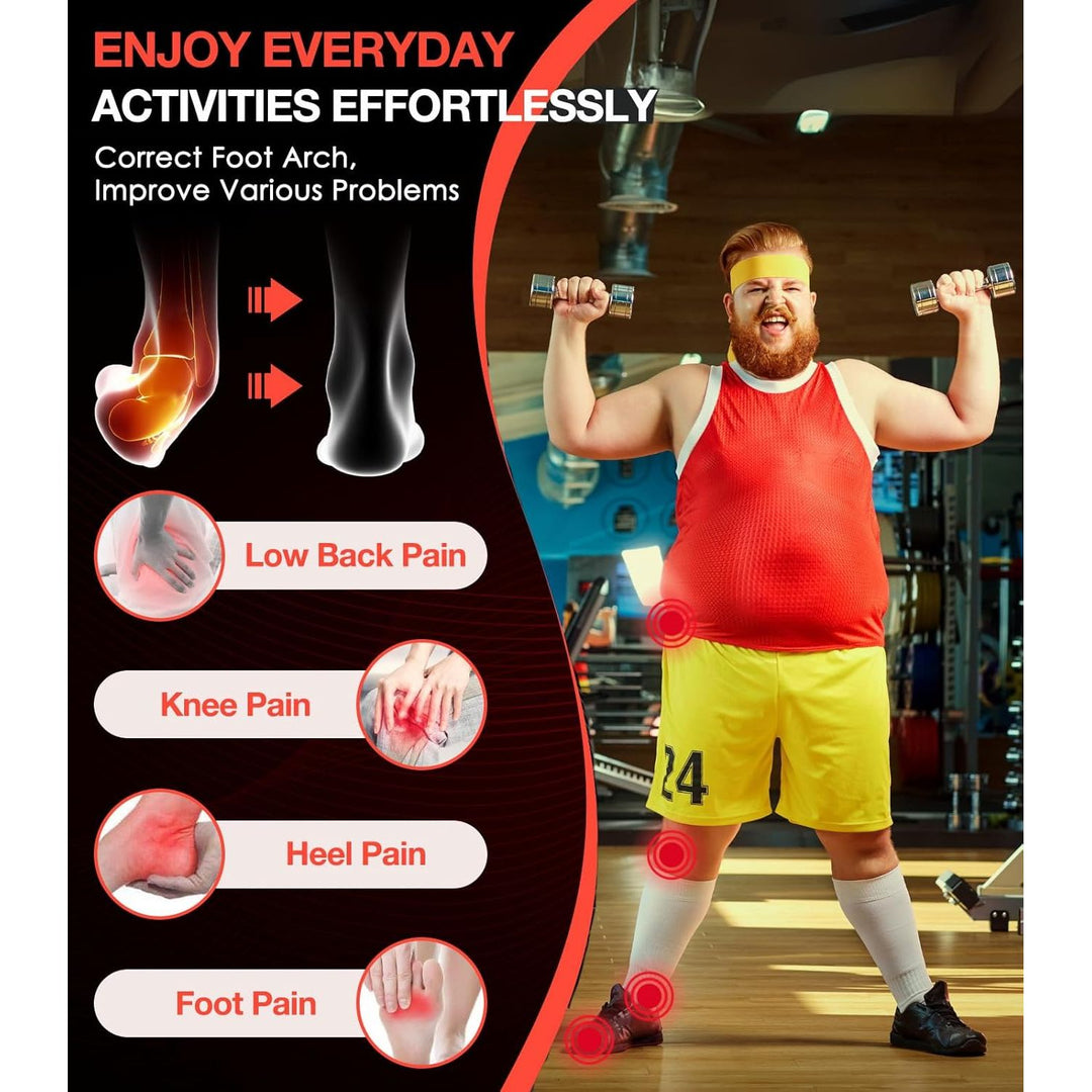 Medilax 220+lbs Plantar Fasciitis High Arch Support Insoles Men Women - Orthotic Shoe Inserts for Foot Pain Relief - Work Boot Shoe Insole - Standing All Day Heavy Duty Support (M, Black) - Just Closeouts Canada Inc.