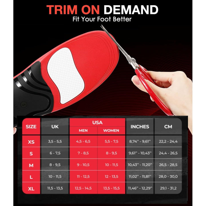 Medilax 220+lbs Plantar Fasciitis High Arch Support Insoles Men Women - Orthotic Shoe Inserts for Foot Pain Relief - Work Boot Shoe Insole - Standing All Day Heavy Duty Support (M, Black) - Just Closeouts Canada Inc.